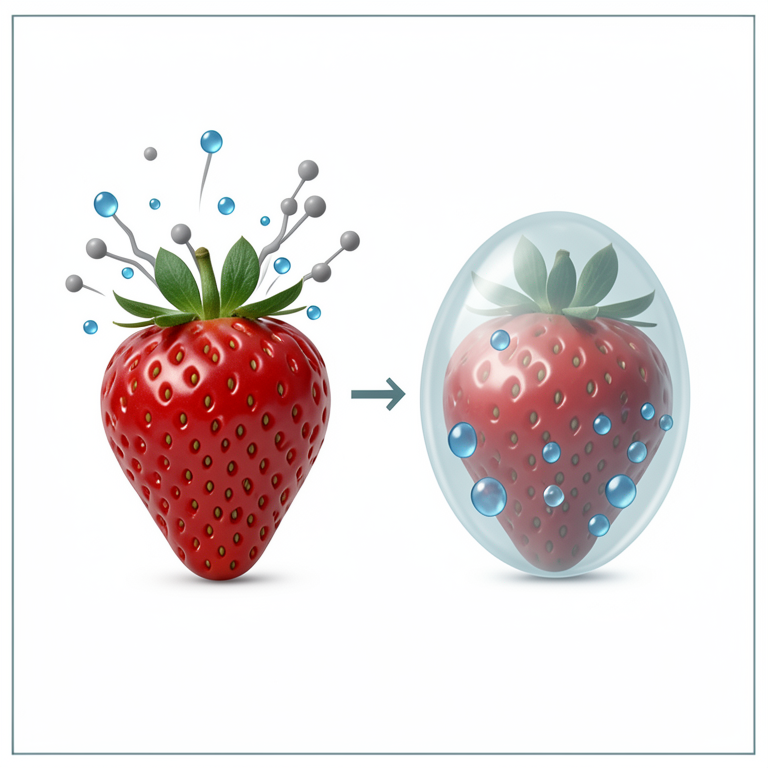 AI-generated conceptual illustration (fresh strawberries). It explains the idea and does not show study data.