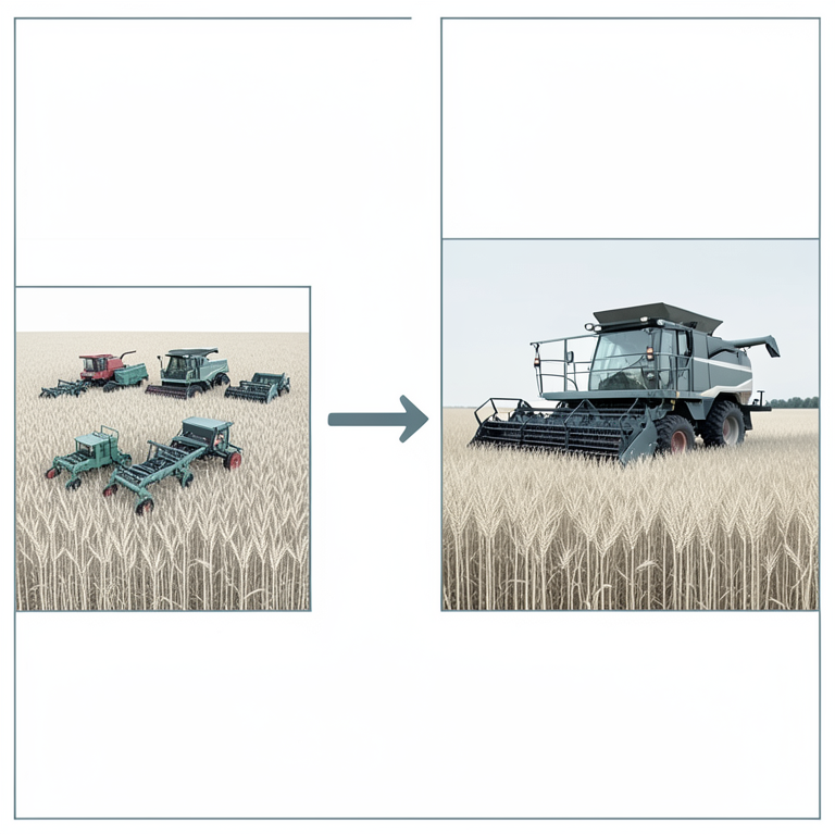 AI-generated conceptual illustration (wheat fields in Haryana with agricultural machinery). It explains the idea and does not show study data.