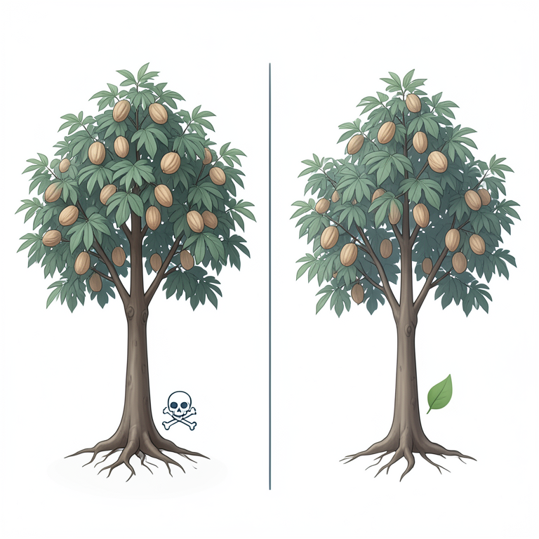 AI-generated conceptual illustration (pecan trees). It explains the idea and does not show study data.