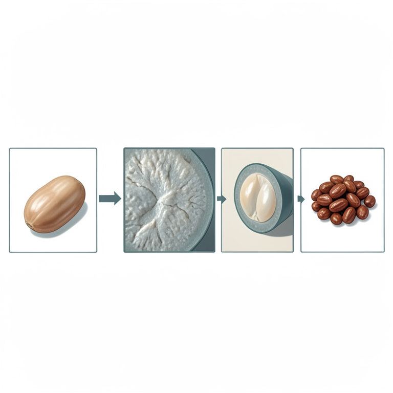 AI-generated conceptual illustration (groundnut seeds (peanuts)). It explains the idea and does not show study data.