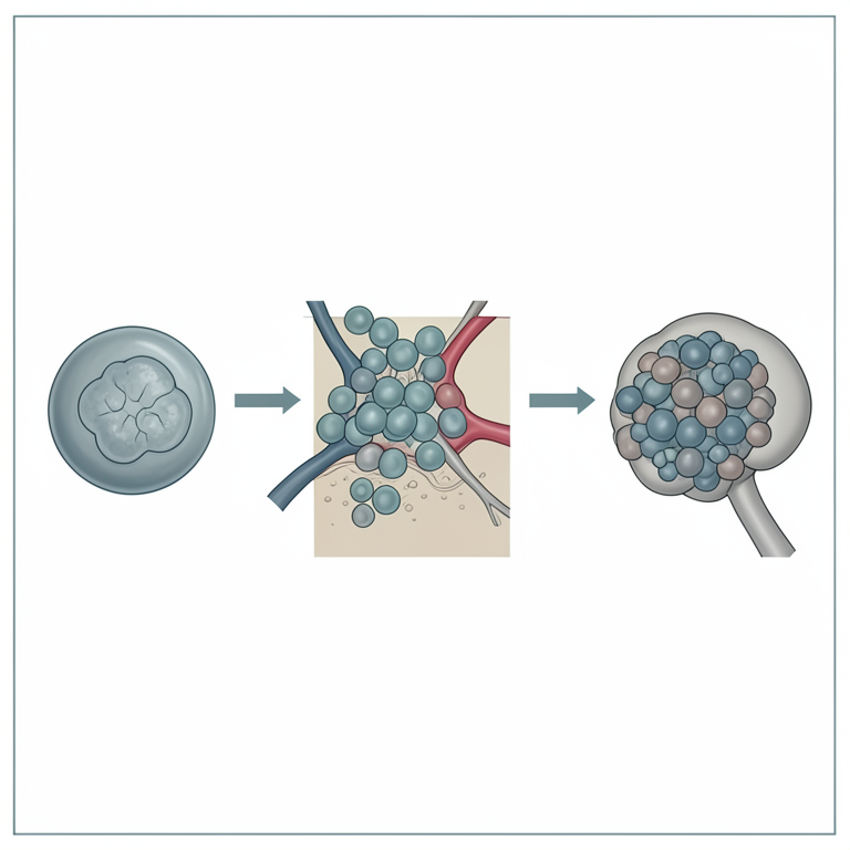 AI-generated conceptual illustration (human cancer cells). It explains the idea and does not show study data.
