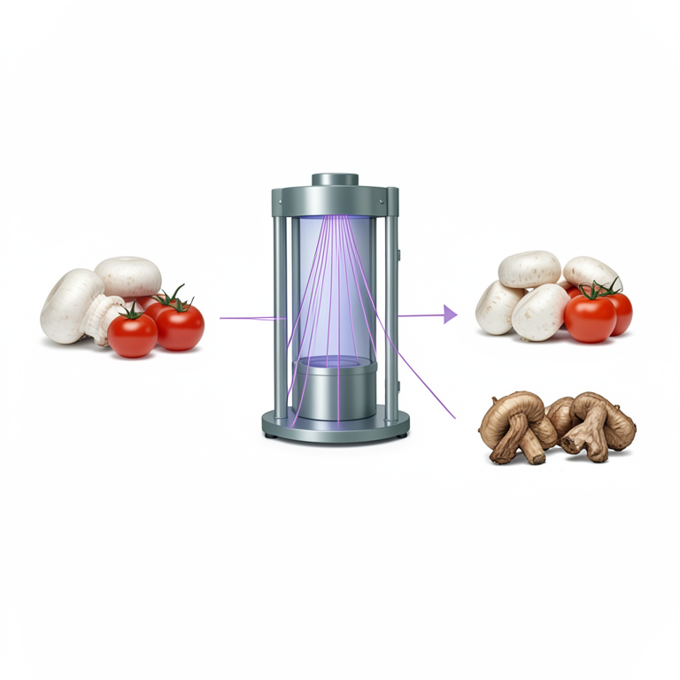 AI-generated conceptual illustration (fresh white button mushrooms and red vine tomatoes). It explains the idea and does not show study data.