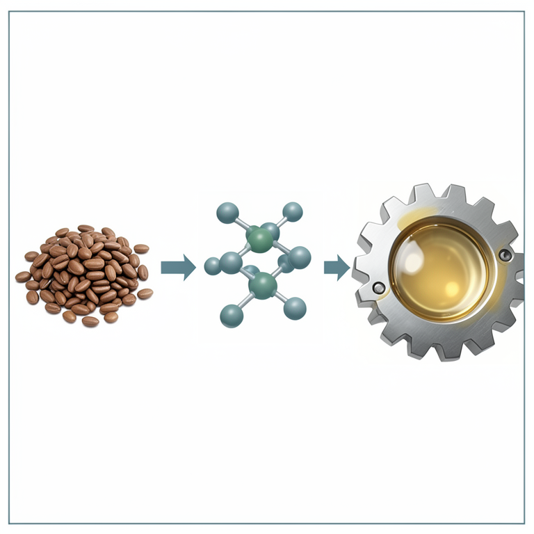 AI-generated conceptual illustration (biodegradable lubricants (vegetable oils and synthetic esters) in industrial machinery gears). It explains the idea and does not show study data.