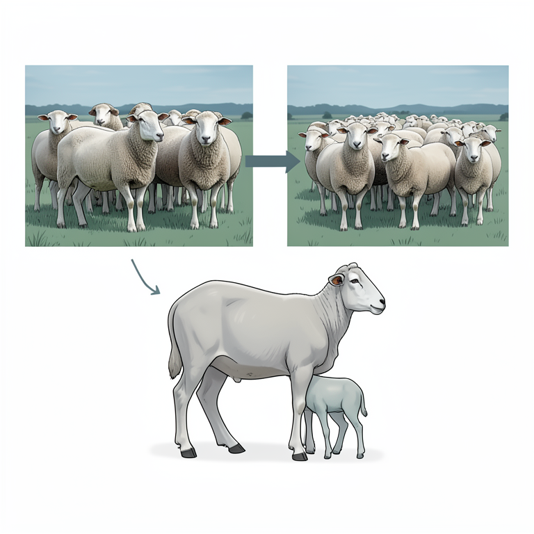 AI-generated conceptual illustration (Nellore Jodipi sheep). It explains the idea and does not show study data.