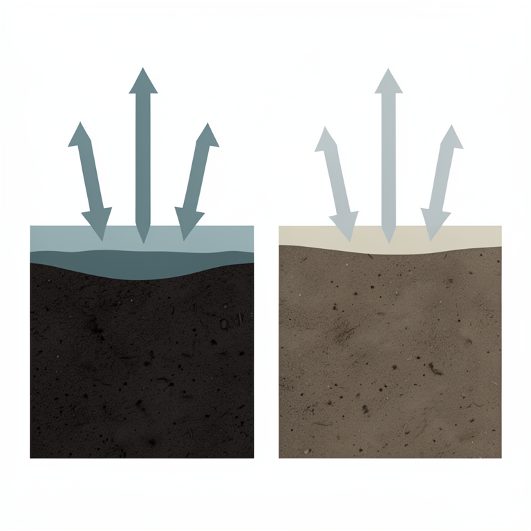 AI-generated conceptual illustration (boreal peatland soil profiles). It explains the idea and does not show study data.