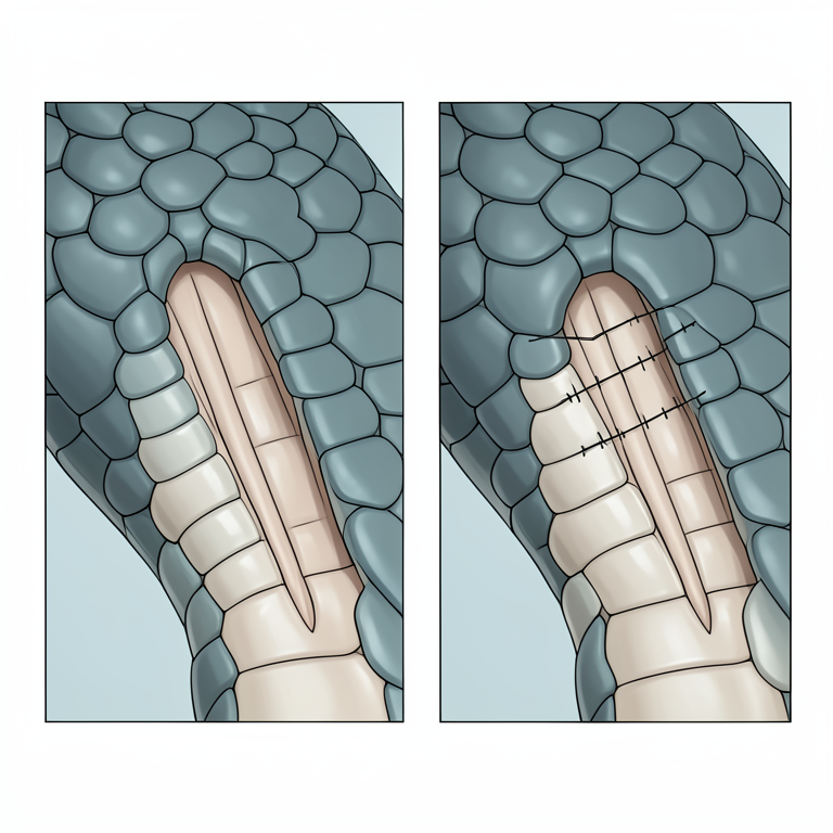 AI-generated conceptual illustration (Russell's viper (Daboia russelii)). It explains the idea and does not show study data.