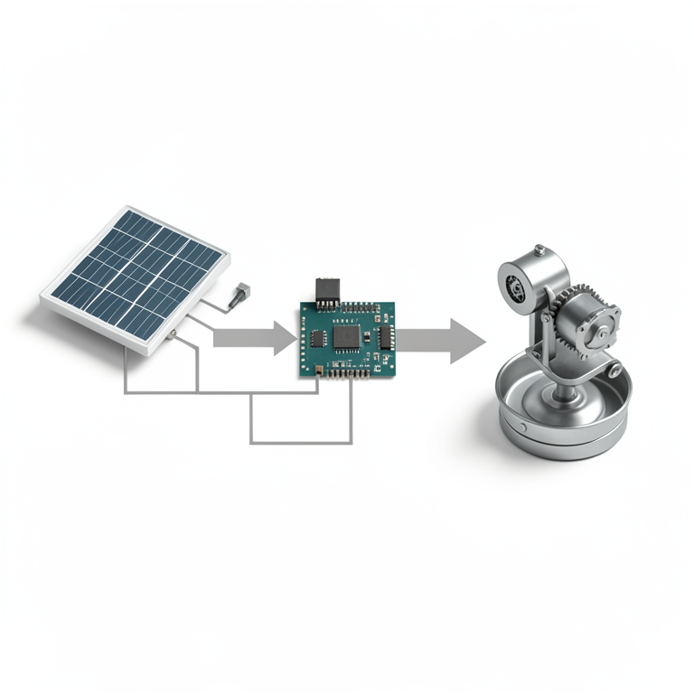 AI-generated conceptual illustration (Solar-powered seed metering mechanism with Arduino Uno, Bluetooth module, and motors). It explains the idea and does not show study data.