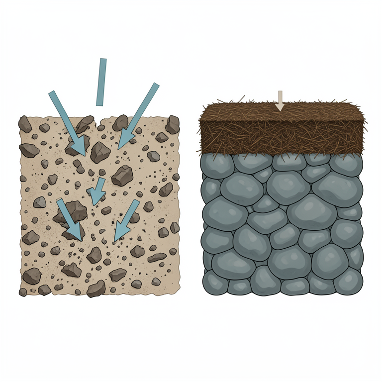 AI-generated conceptual illustration (soil profiles in the pampas). It explains the idea and does not show study data.