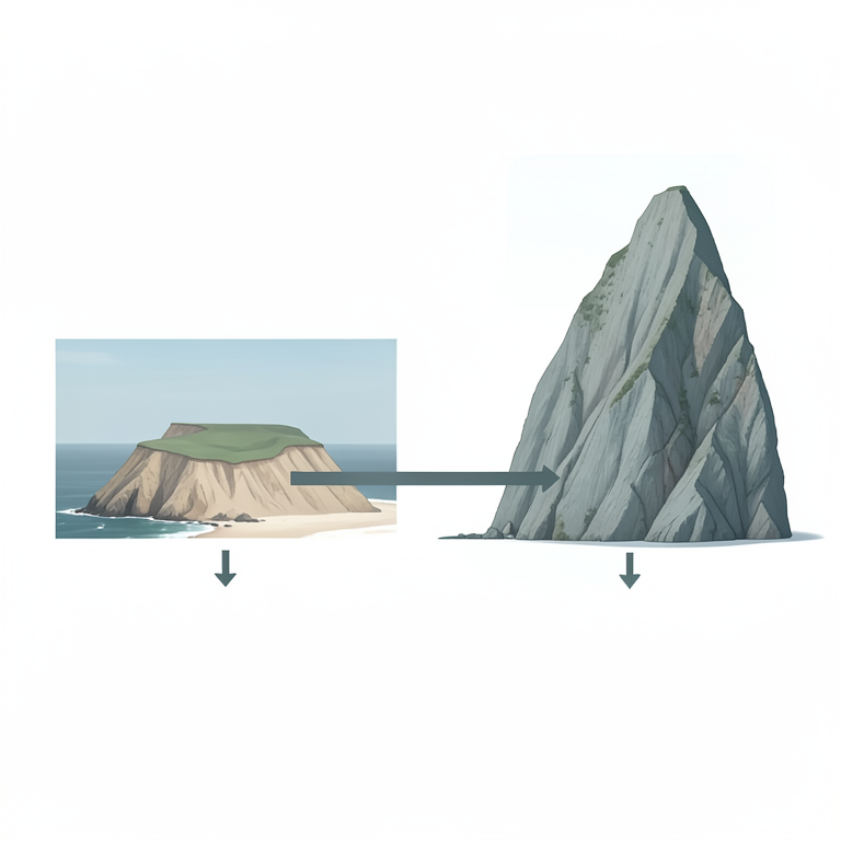 AI-generated conceptual illustration (Coastal cliffs along the Norfolk Coast of England). It explains the idea and does not show study data.