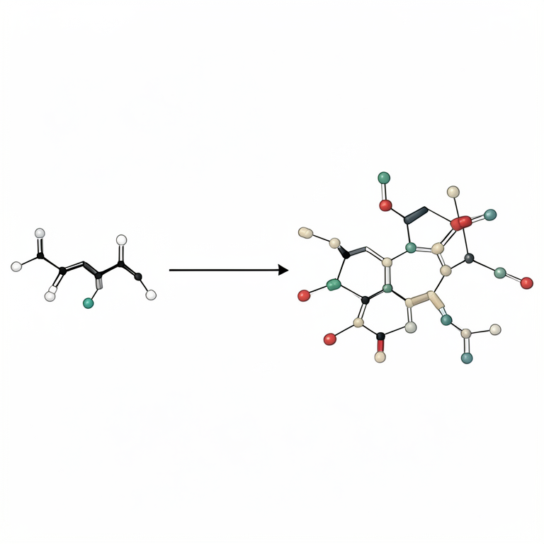 AI-generated conceptual illustration (chalcone and aminoalkyl chemical structures). It explains the idea and does not show study data.