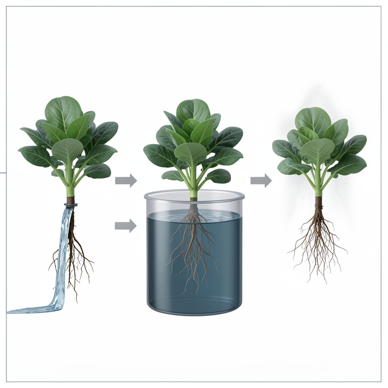 AI-generated conceptual illustration (lettuce plants in hydroponic systems). It explains the idea and does not show study data.