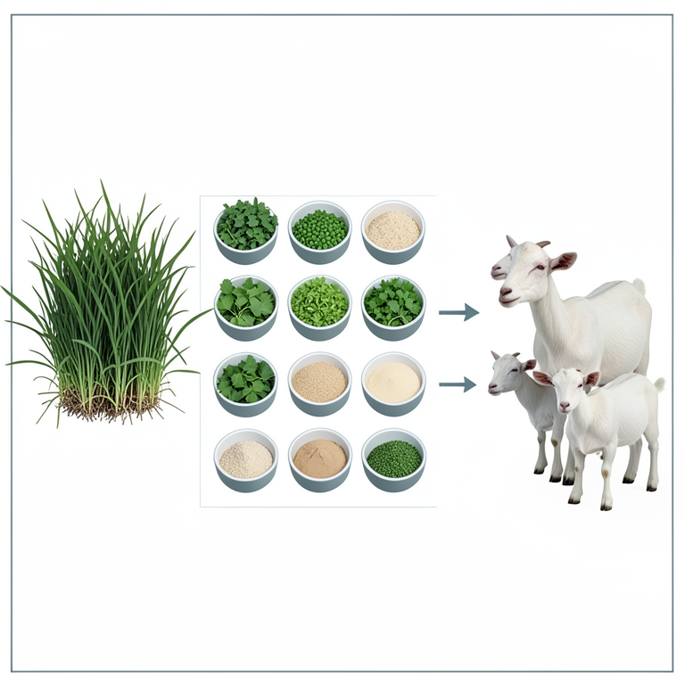 AI-generated conceptual illustration (growing dairy goats). It explains the idea and does not show study data.