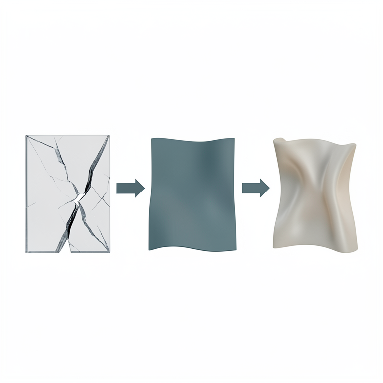 AI-generated conceptual illustration (polylactic acid and polybutylene succinate blend films). It explains the idea and does not show study data.