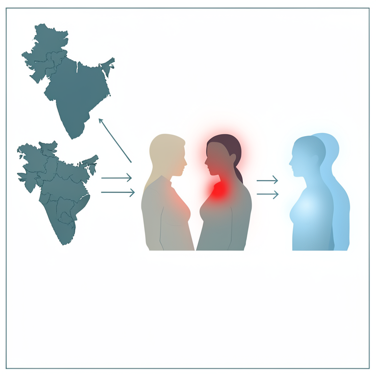 AI-generated conceptual illustration (South Asian human populations from India, Pakistan, and Bangladesh). It explains the idea and does not show study data.