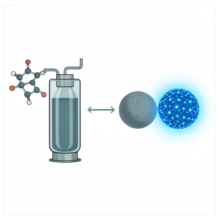 AI-generated conceptual illustration (nitrogen-doped carbon quantum dots). It explains the idea and does not show study data.