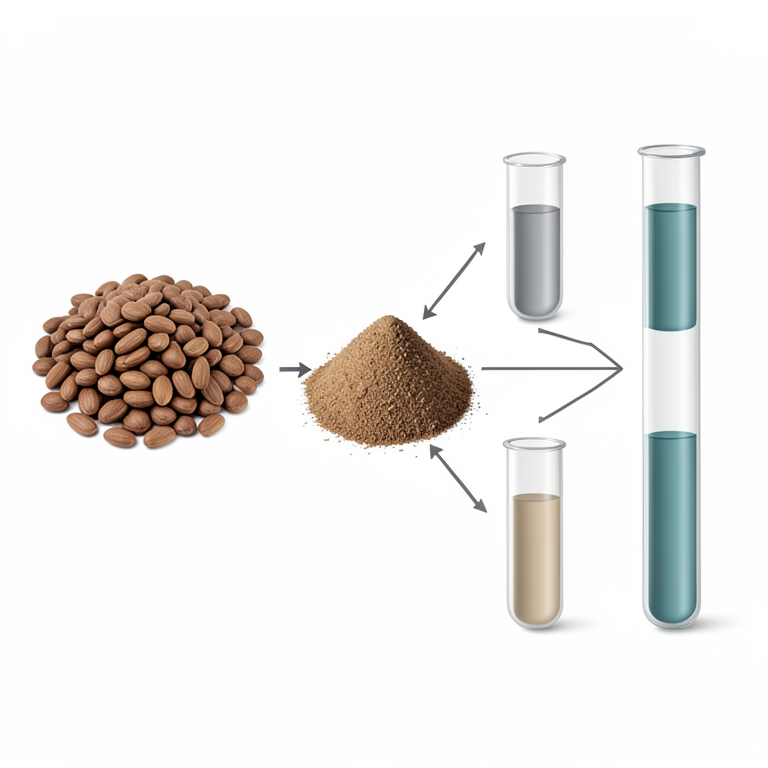 AI-generated conceptual illustration (Senna occidentalis dry seeds). It explains the idea and does not show study data.
