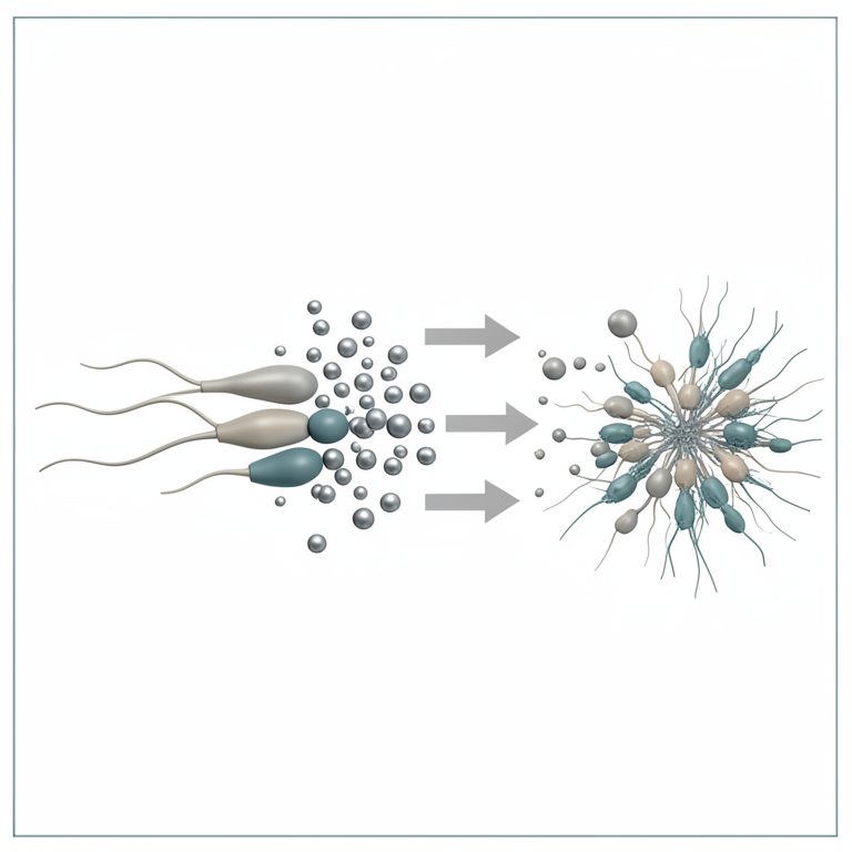 AI-generated conceptual illustration (bull and cattle spermatozoa). It explains the idea and does not show study data.
