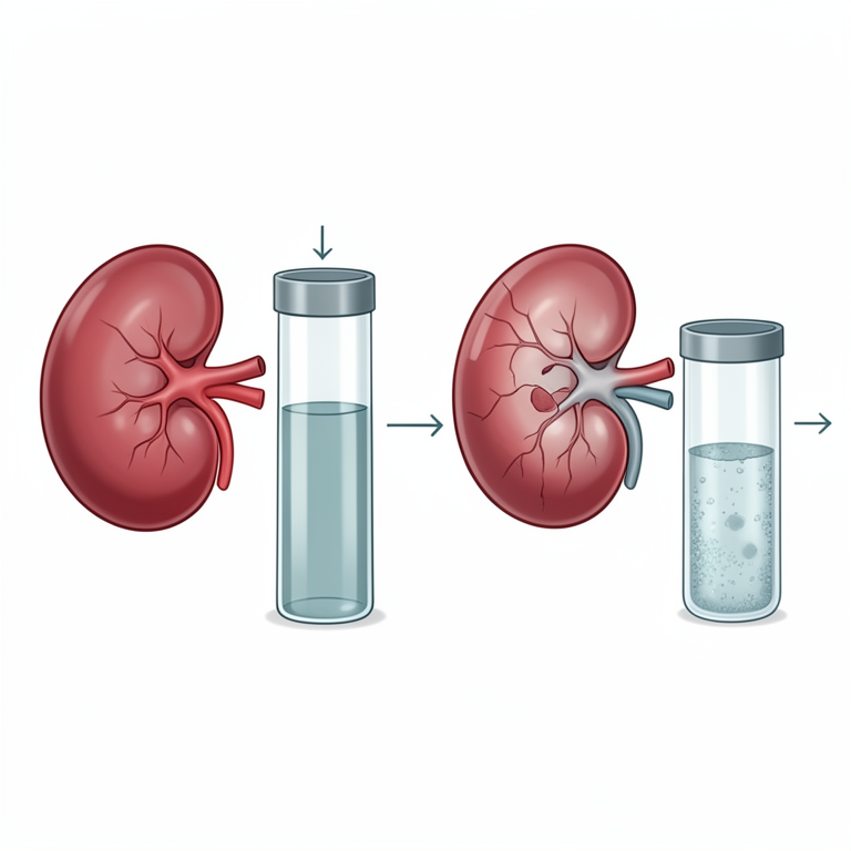 AI-generated conceptual illustration (human kidneys and blood plasma). It explains the idea and does not show study data.