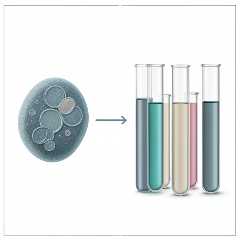 AI-generated conceptual illustration (E. coli bacteria and laboratory test tubes). It explains the idea and does not show study data.
