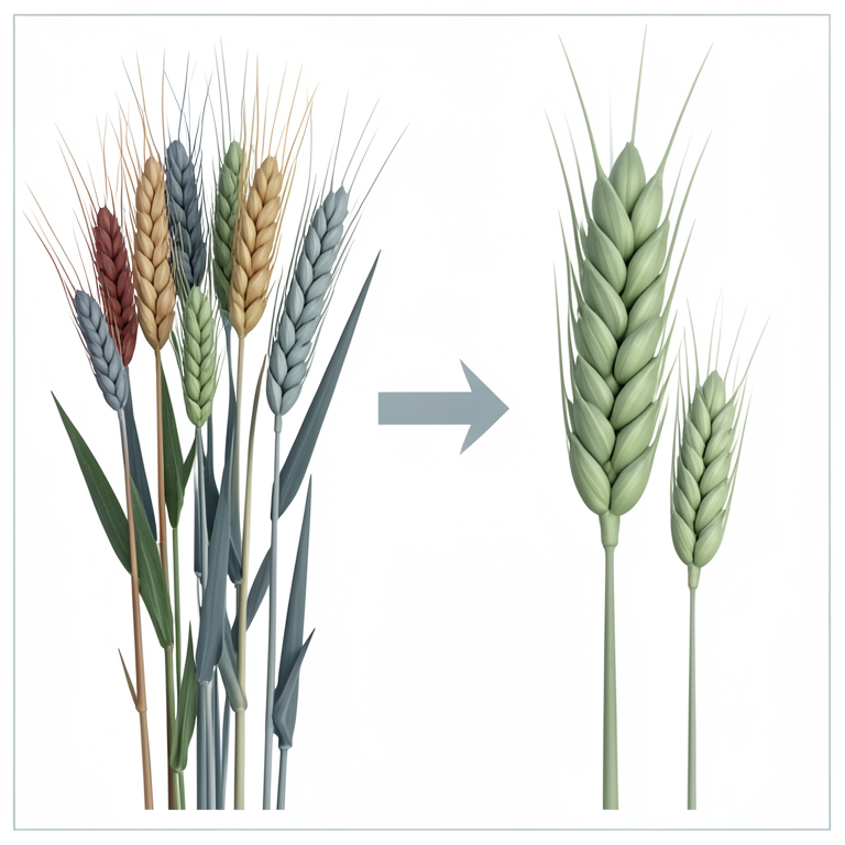 AI-generated conceptual illustration (barley plants). It explains the idea and does not show study data.