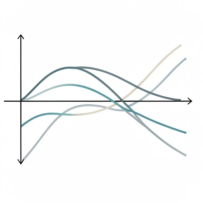 AI-generated conceptual illustration (mathematical probability curves on a coordinate plane). It explains the idea and does not show study data.