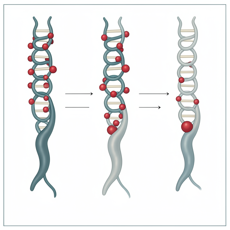 AI-generated conceptual illustration (Caenorhabditis elegans nematodes). It explains the idea and does not show study data.