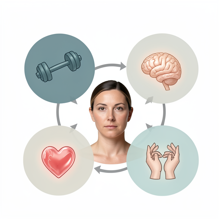 AI-generated conceptual illustration (adult human head and torso). It explains the idea and does not show study data.
