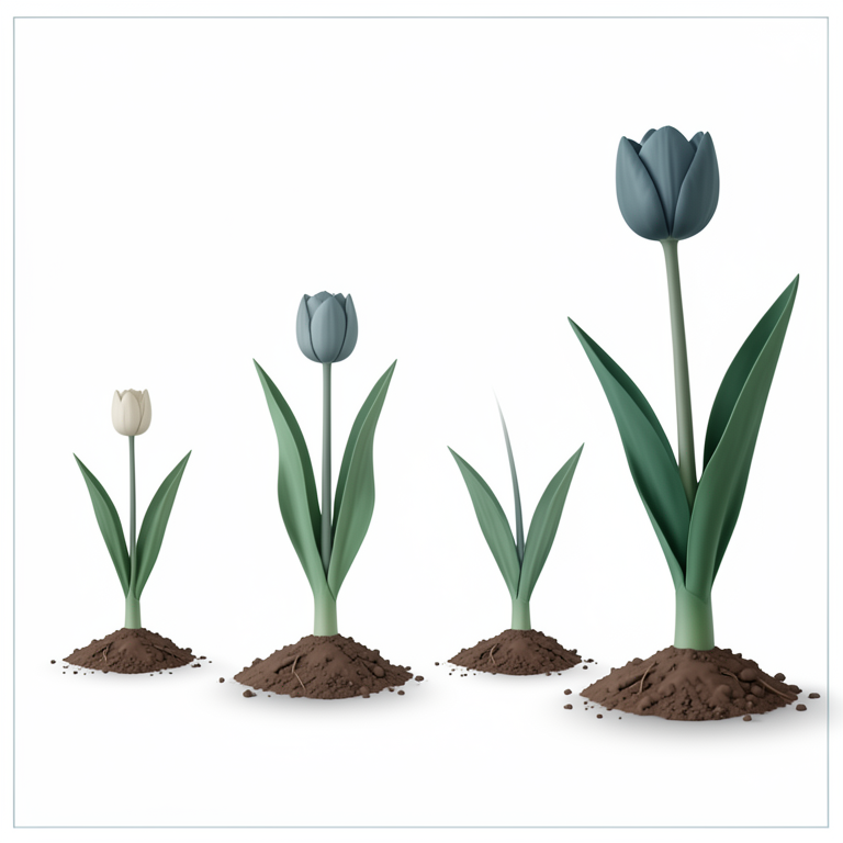 AI-generated conceptual illustration (Tulipa gesneriana (tulip plants) in soil). It explains the idea and does not show study data.