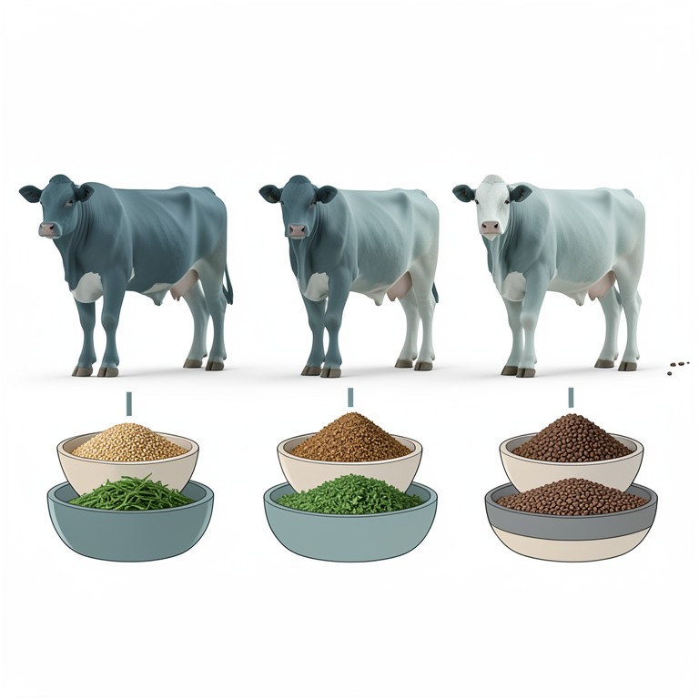 AI-generated conceptual illustration (crossbred heifers). It explains the idea and does not show study data.