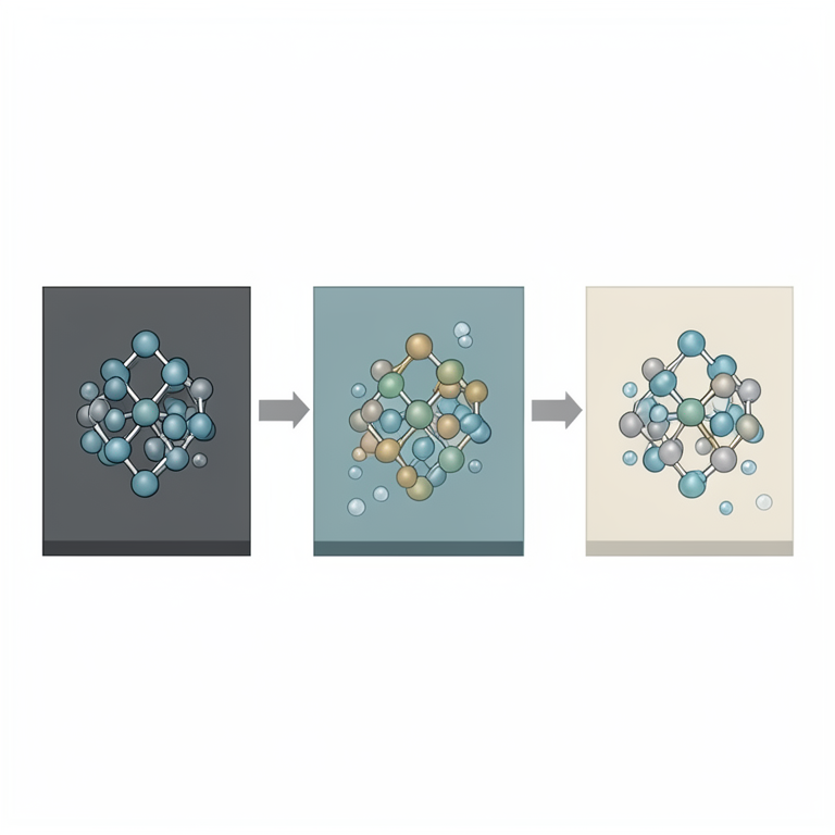 AI-generated conceptual illustration (Polyoxometalate-based hybrid materials on a conductive electrode surface). It explains the idea and does not show study data.