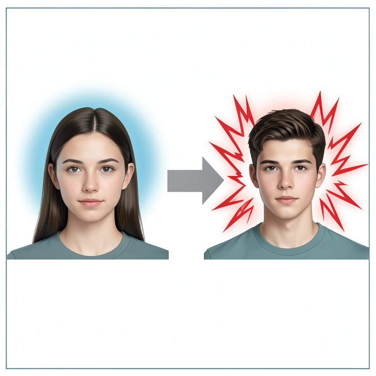 AI-generated conceptual illustration (adolescent boys and girls). It explains the idea and does not show study data.