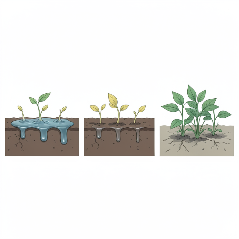 AI-generated conceptual illustration (soybean plants (Glycine max L.) in soil). It explains the idea and does not show study data.