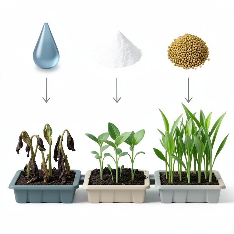 AI-generated conceptual illustration (vegetable seedlings in nursery trays). It explains the idea and does not show study data.