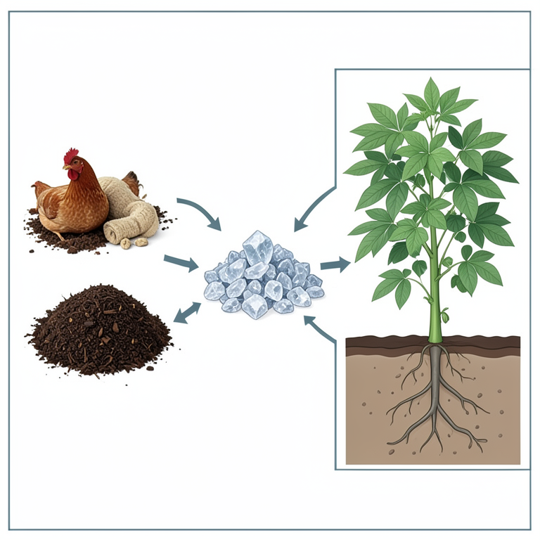 AI-generated conceptual illustration (groundnut plants (Arachis hypogaea L.)). It explains the idea and does not show study data.
