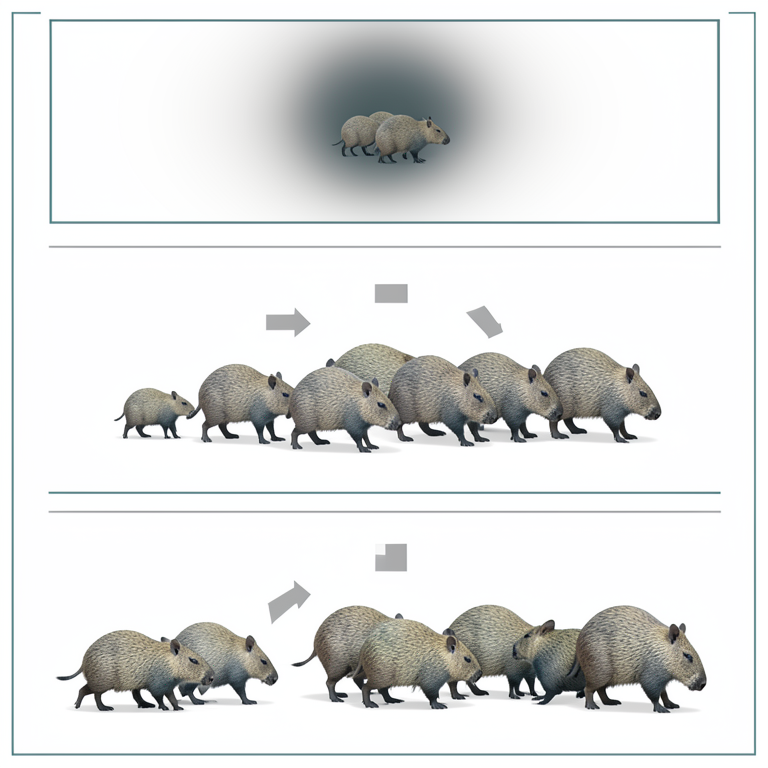 AI-generated conceptual illustration (Northern hairy-nosed wombats). It explains the idea and does not show study data.