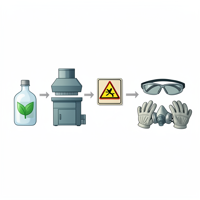 AI-generated conceptual illustration (Industrial workplace equipment and safety gear). It explains the idea and does not show study data.