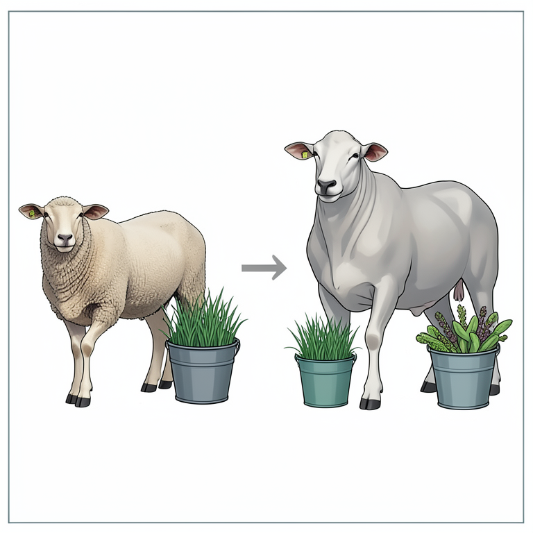 AI-generated conceptual illustration (Dorper sheep). It explains the idea and does not show study data.