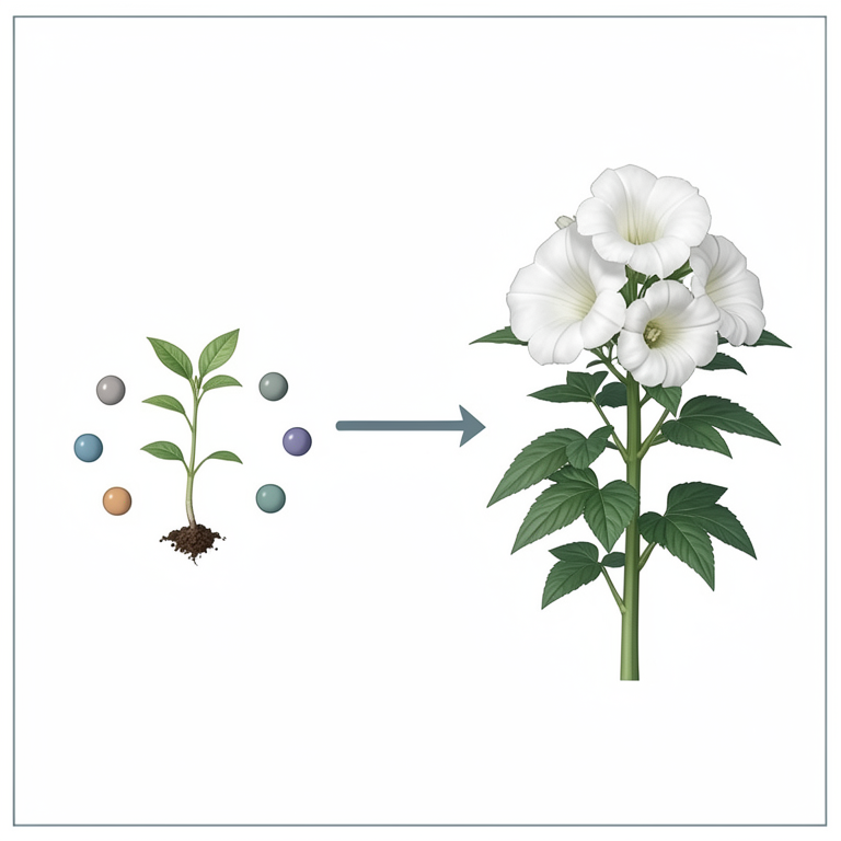 AI-generated conceptual illustration (Datura stramonium plants). It explains the idea and does not show study data.