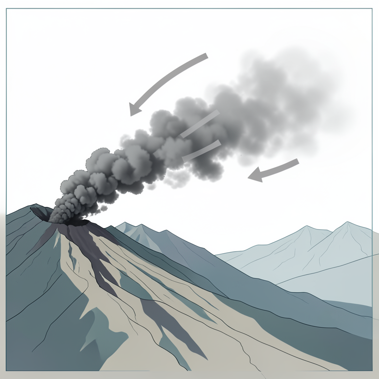 AI-generated conceptual illustration (volcanic vent and regional atmosphere in the Central American volcanic arc). It explains the idea and does not show study data.