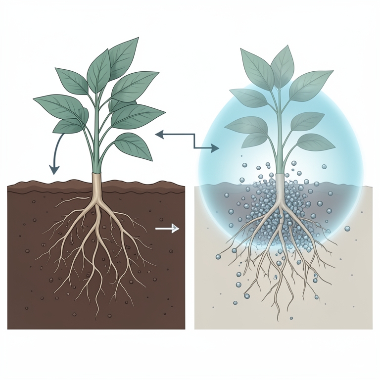 AI-generated conceptual illustration (mungbean plants). It explains the idea and does not show study data.
