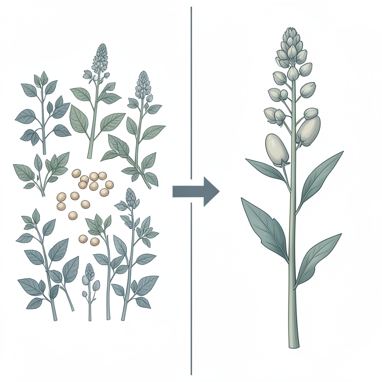 AI-generated conceptual illustration (Chickpea plants (Cicer arietinum L.)). It explains the idea and does not show study data.