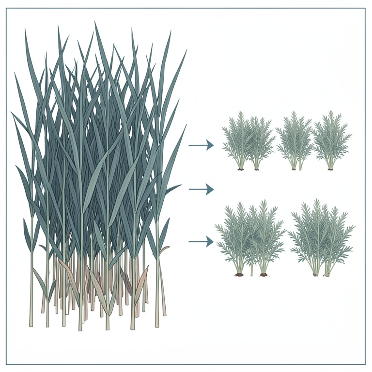 AI-generated conceptual illustration (little millet (Panicum sumatrense L.)). It explains the idea and does not show study data.
