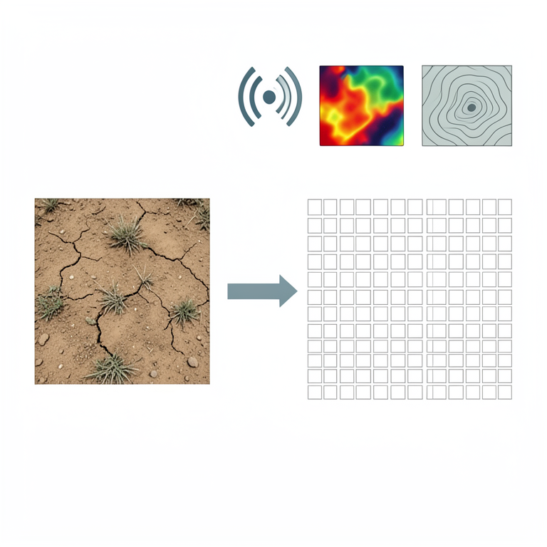 AI-generated conceptual illustration (Sahelian rainfed agricultural soil). It explains the idea and does not show study data.