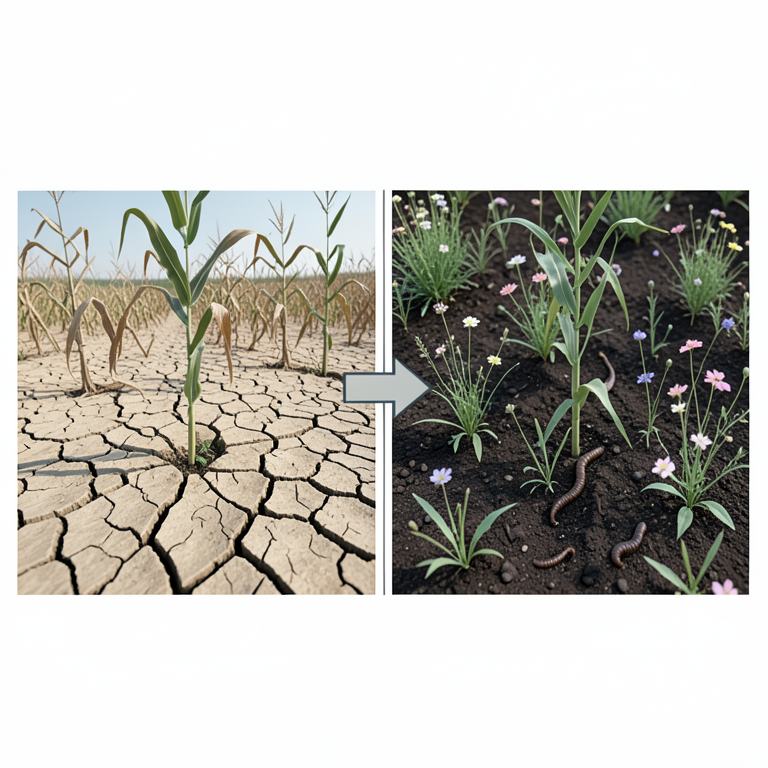 AI-generated conceptual illustration (corn fields). It explains the idea and does not show study data.