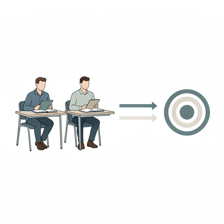 AI-generated conceptual illustration (University students studying mathematics). It explains the idea and does not show study data.