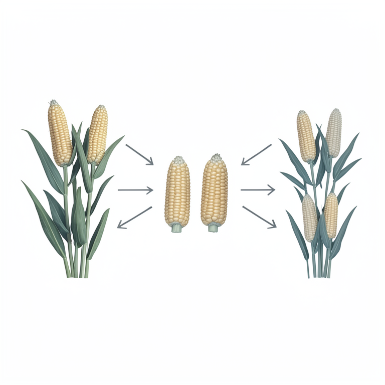 AI-generated conceptual illustration (Quality protein maize (Zea mays L.)). It explains the idea and does not show study data.