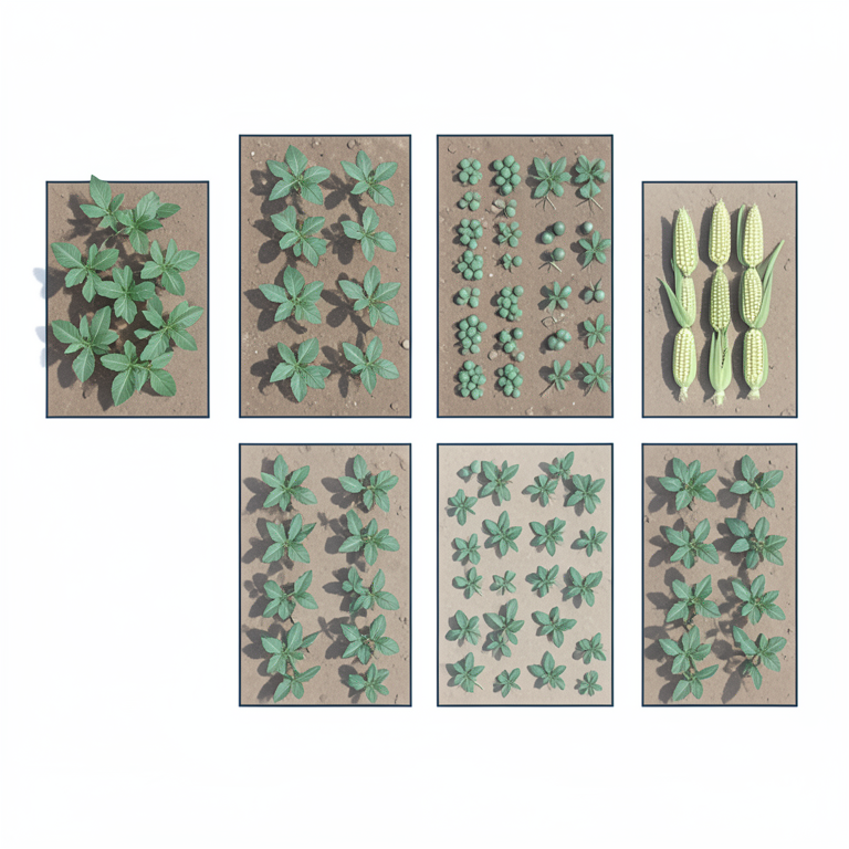 AI-generated conceptual illustration (okra plants, cowpea plants, maize plants, and common bean plants in East African Savanna soil). It explains the idea and does not show study data.