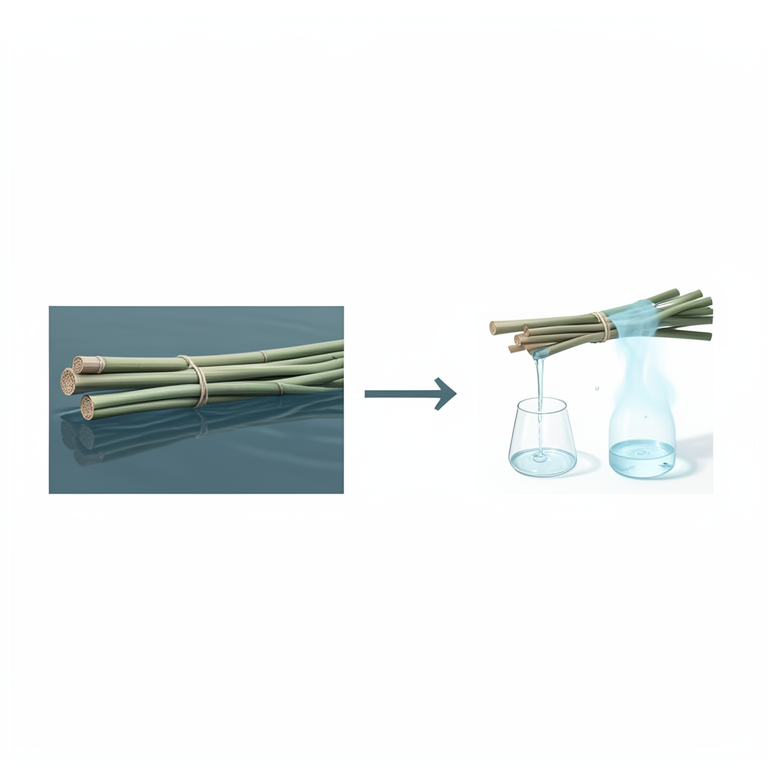 AI-generated conceptual illustration (jute plant stalks). It explains the idea and does not show study data.