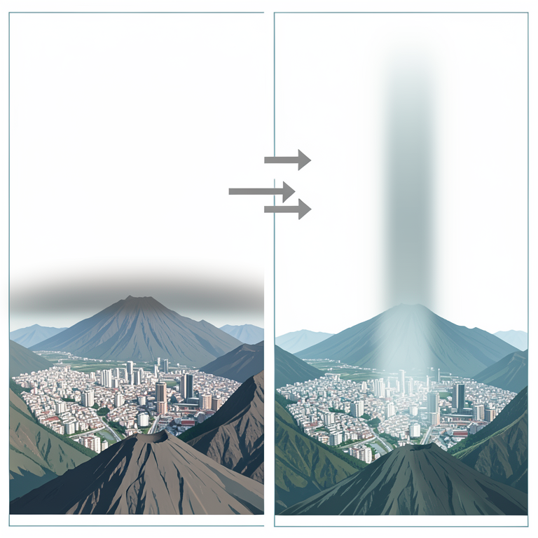 AI-generated conceptual illustration (Mexico City in a mountain basin). It explains the idea and does not show study data.