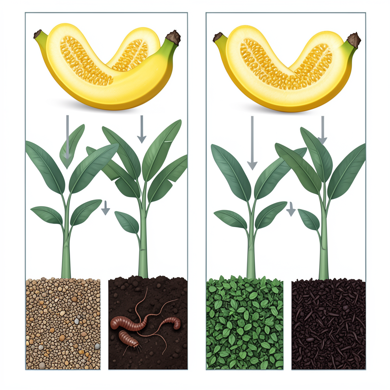 AI-generated conceptual illustration (banana plants in the Amazon Basin). It explains the idea and does not show study data.